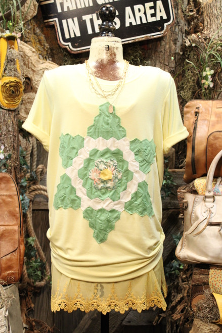 Hexi Star Yellow Limited Edition Vintage Quilt Tee