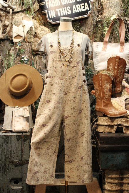 Barn Flowers Olive Overalls