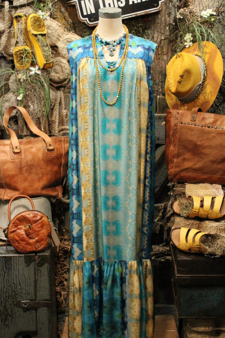 Nefertiti Teal Maxi Dress  