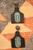 Tagged Turquoise Marquee And Black Leather Earrings