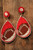 First Down Red Earrings