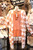 Checkered Charm Rust Cardigan Sweater