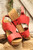 Refreshing Red Wedge Sandals
