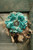 Vintage Teal Flower Pin