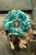 Vintage Teal Flower Pin