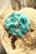 Vintage Teal Flower Pin