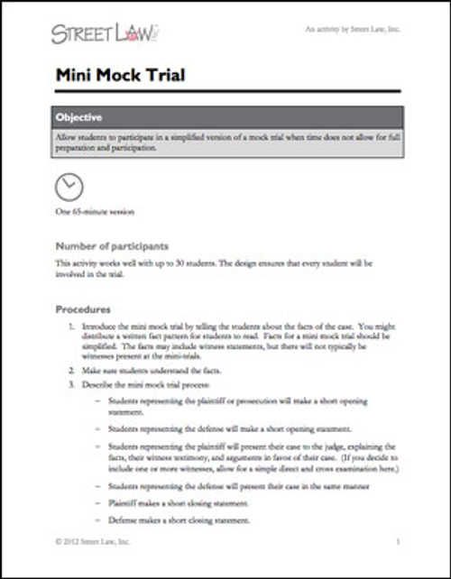 Mini Mock Trial