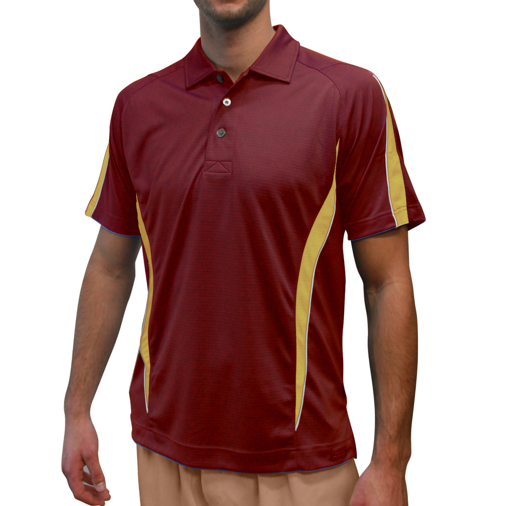 Cool Plus Eagle Golf Shirt | Mens | Maroon/Yellow