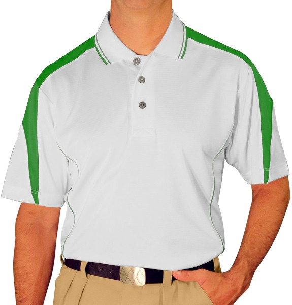 Hi-Cool Polyester Wedge Golf Shirt | Mens | White/Lime