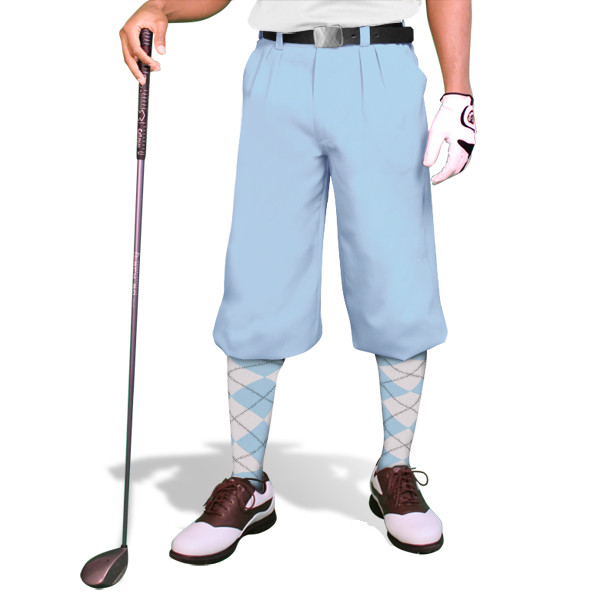 Mens Golf Knickers | Cotton/Ramie | Light Blue