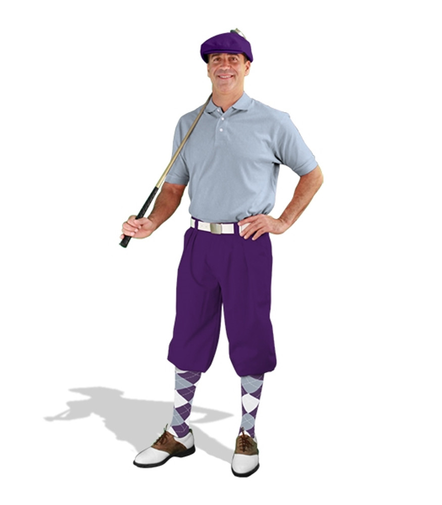 Mens Purple, Light Blue & White Golf Outfit