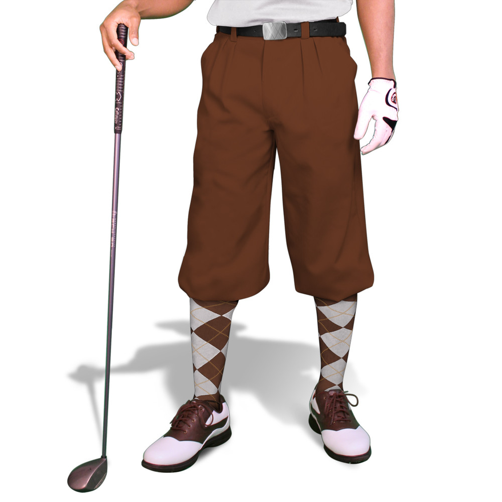 Mens Golf Knickers | Microfiber | Brown