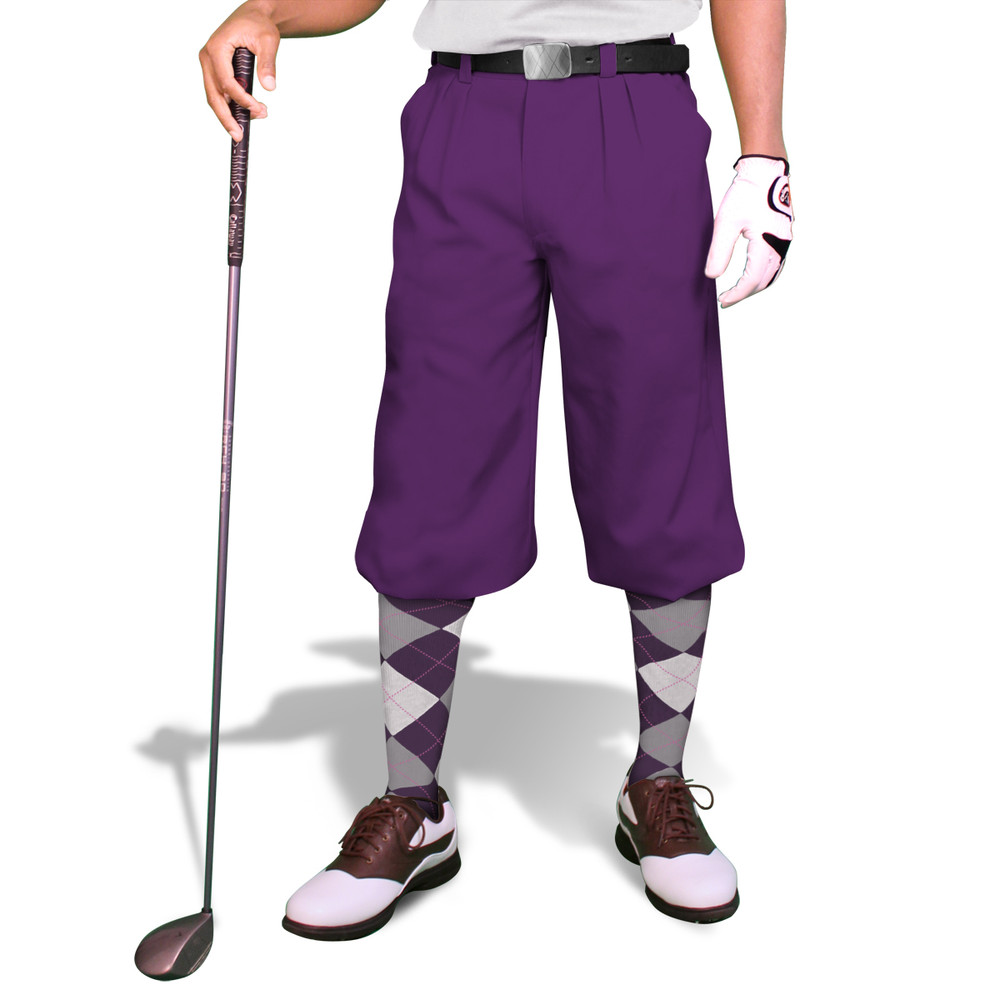 Mens Golf Knickers | Microfiber | Purple