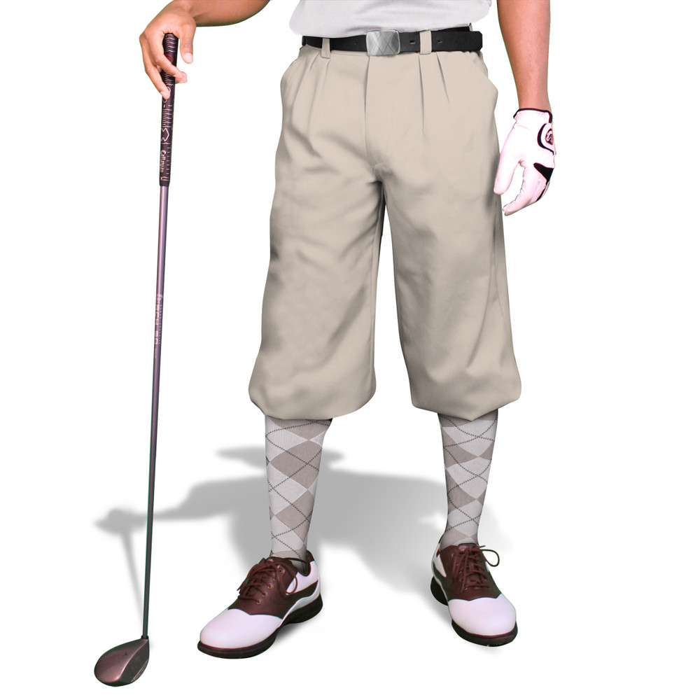 トップス Golfickers Mens Golf Knickers | Microfiber | Taupe
