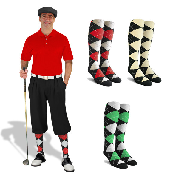 Golf Knickers - 'Par 3' Mens Black Albatross Outfit