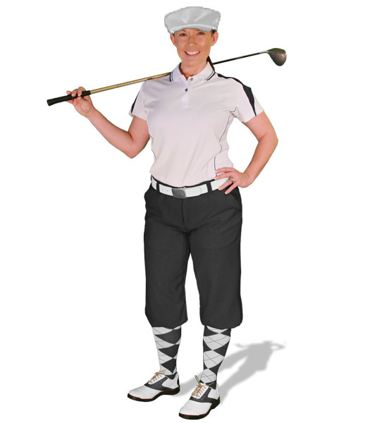 Ladies Black & White Wedge Golf Outfit
