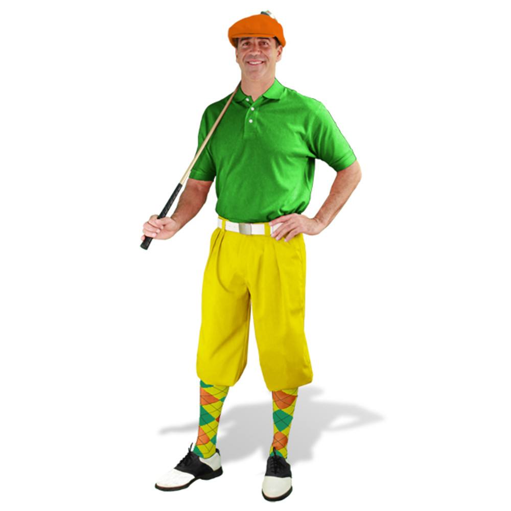 Mens Yellow, Lime & Orange Golf Outfit