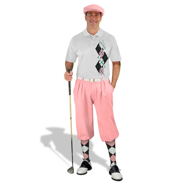 Golf Knickers Argyle Paradise Outfit PPP - Black/Pink/White