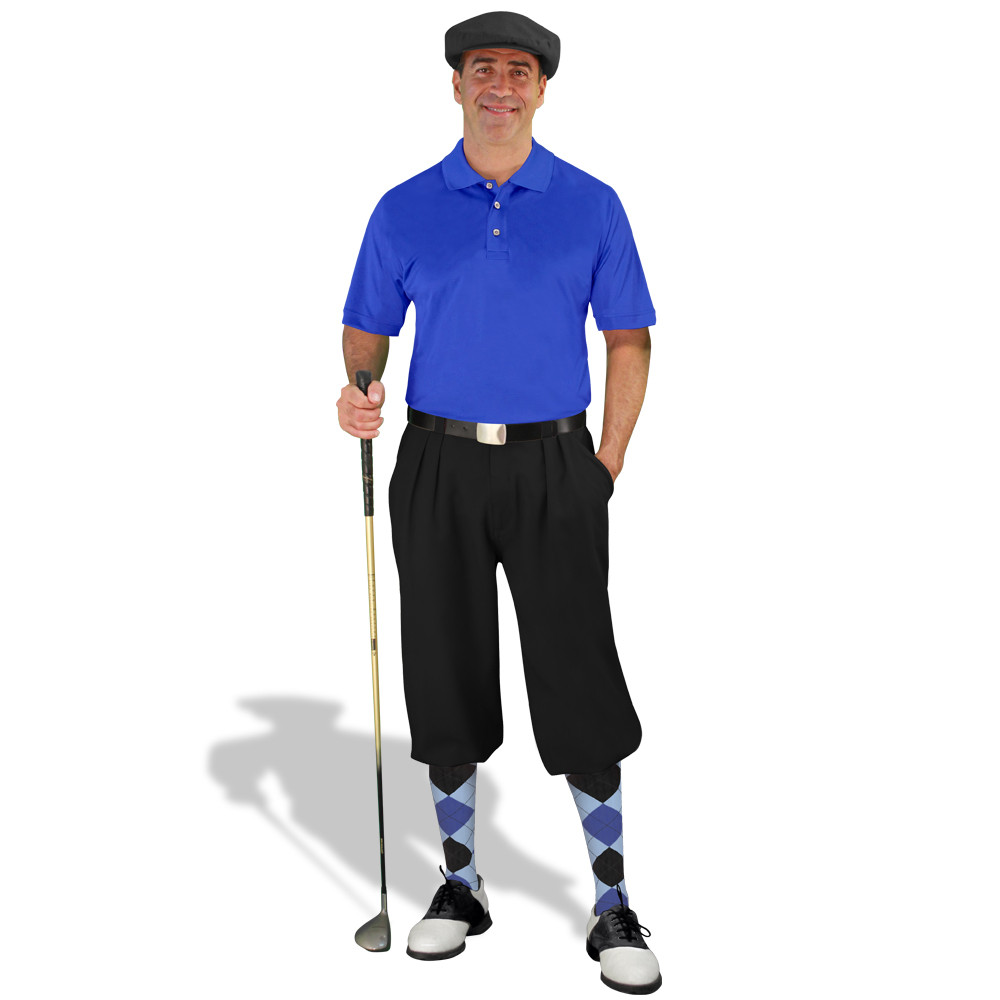 メンズウェア Golfickers Mens Black, Royal & Light Blue Golf Outfit