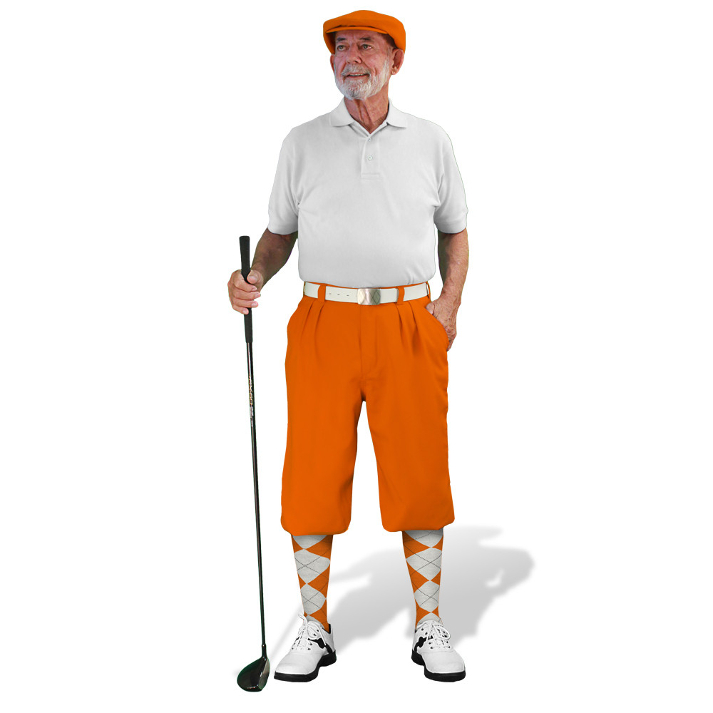 Golf Knickers - 'Par 3' Mens Orange Mutiselect Outfit