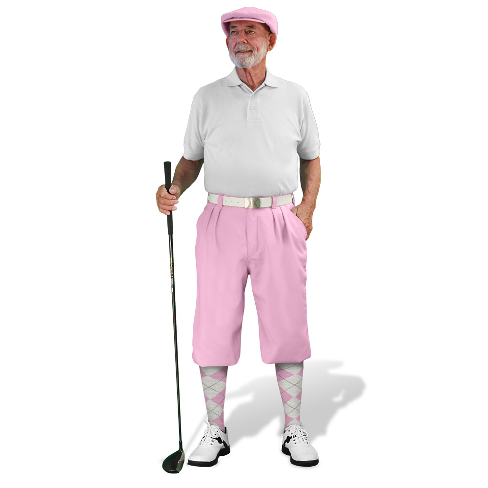 Golf Knickers - 'Par 3' Mens Pink Mutiselect Outfit