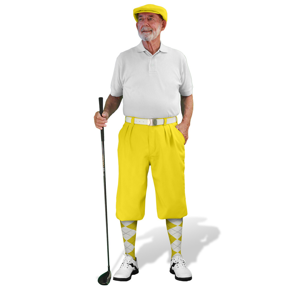 Golf Knickers - 'Par 3' Mens Yellow multiselect Outfit