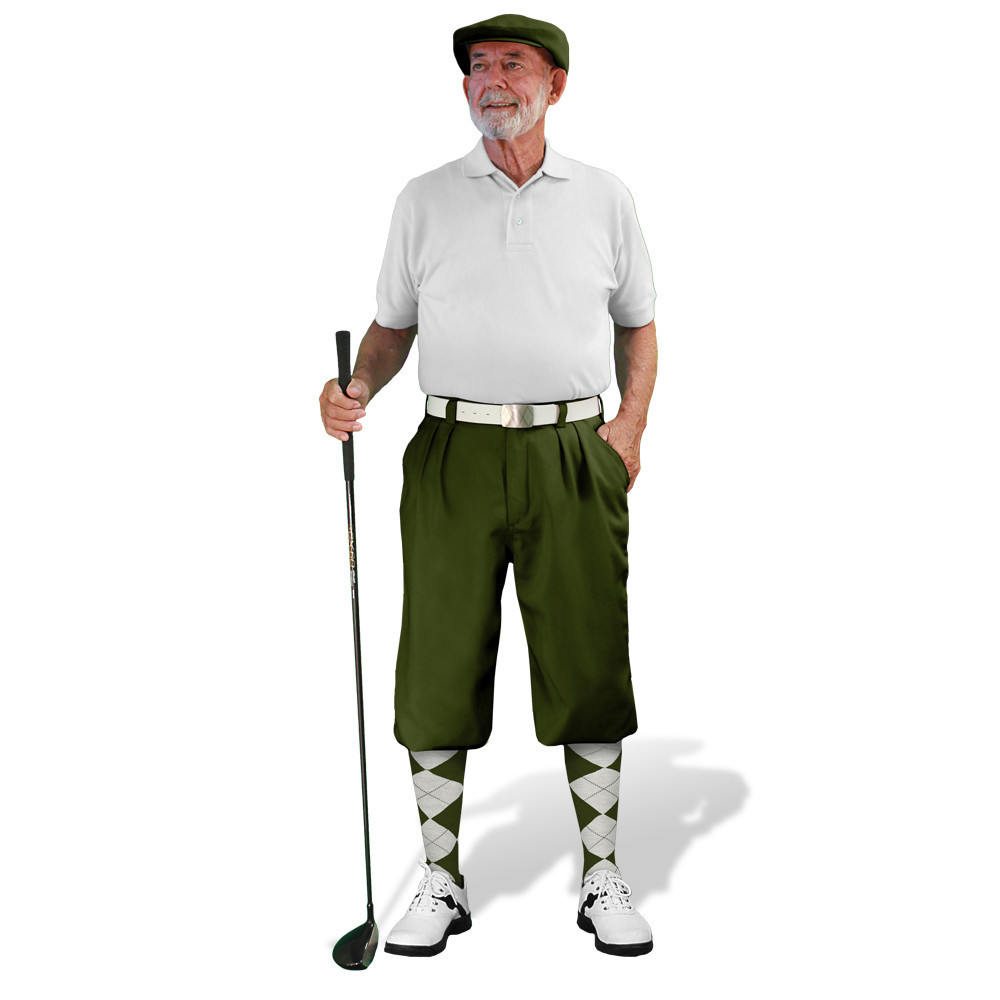Golf Knickers - Mens Olive Outfit