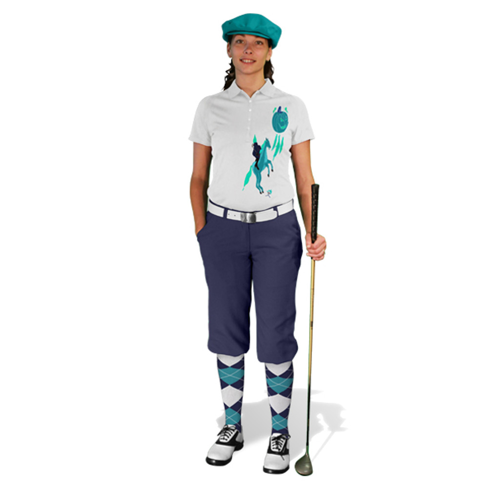 Ladies Golf Knickers Halloween Outfit - Headless Horseman Teal