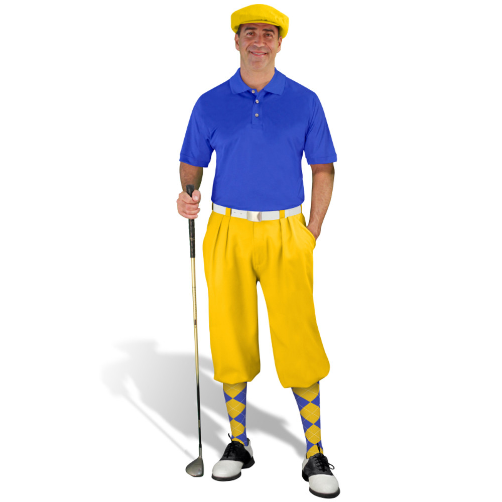 Yellow & Royal Classic Golf Outfit