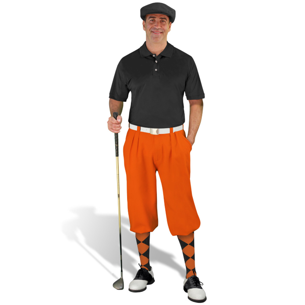 Orange & Black Classic Golf Outfit