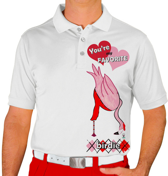 Mens Golfing Shirt Valentines Favorite Birdie