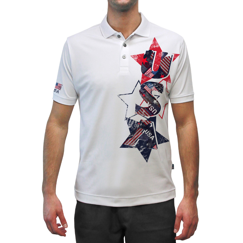 Mens USA Patriot Heroes Golf Shirt - Independence Day USA
