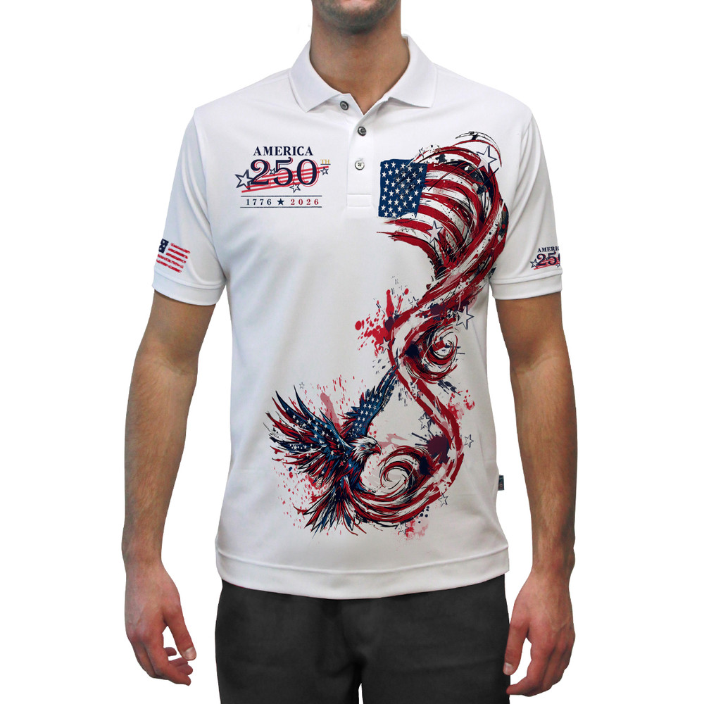 USA Patriot Heroes 250 Golf Shirt - Eagle American Flag Utopia