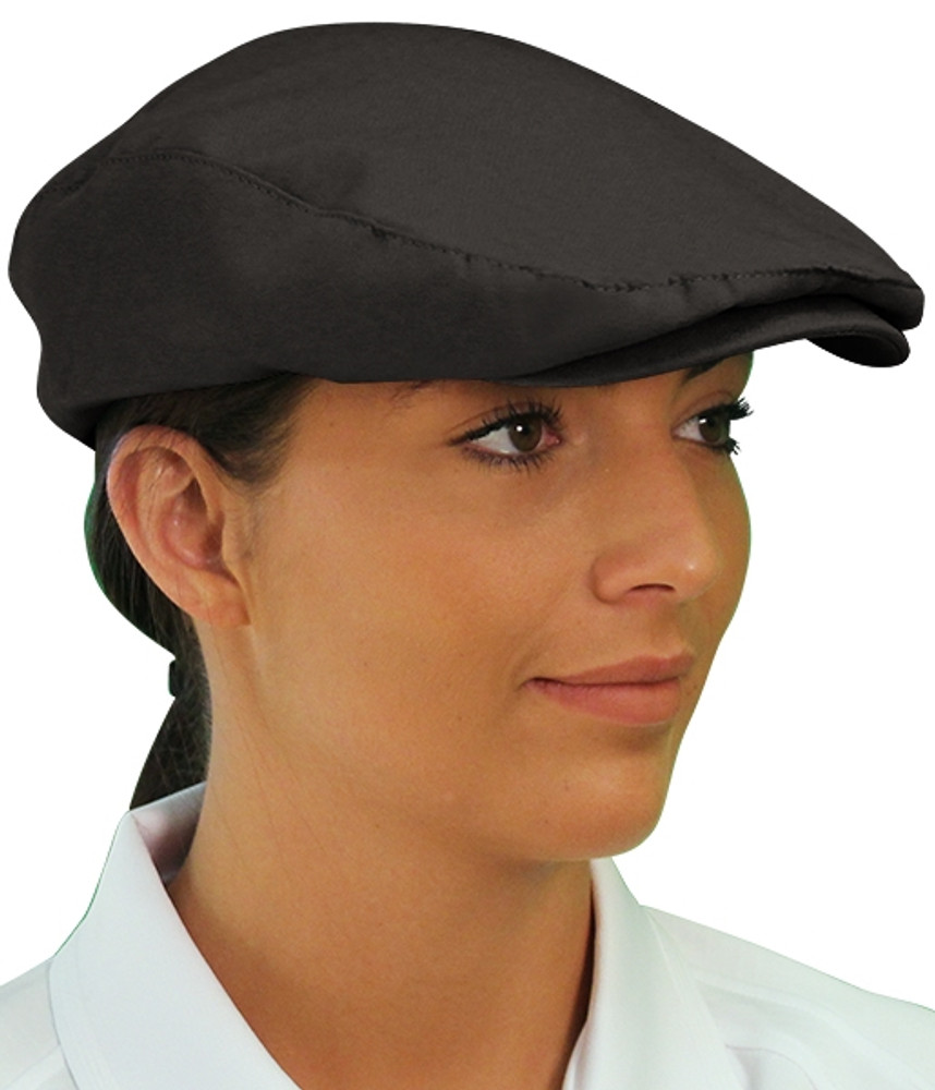 Ladies Outdoor Sports Black Microfiber Golf Cap Side