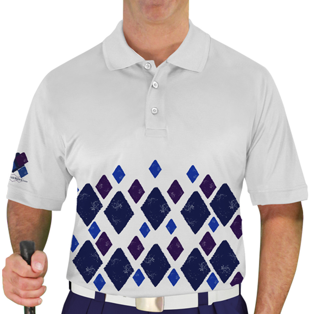 Mens Argyle Arcadia Golf Shirt - 6N: Navy/Royal/Purple