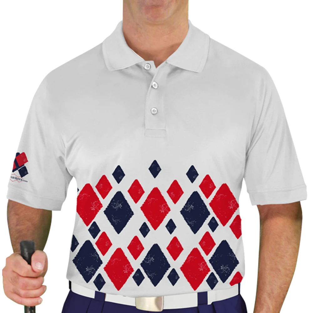 Mens Argyle Arcadia Golf Shirt - NN: Navy/Red