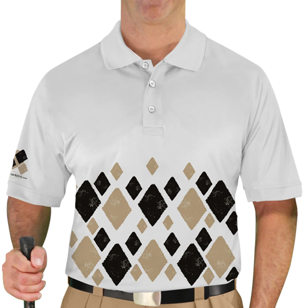 Mens Argyle Arcadia Golf Shirt - OO: Khaki/Black