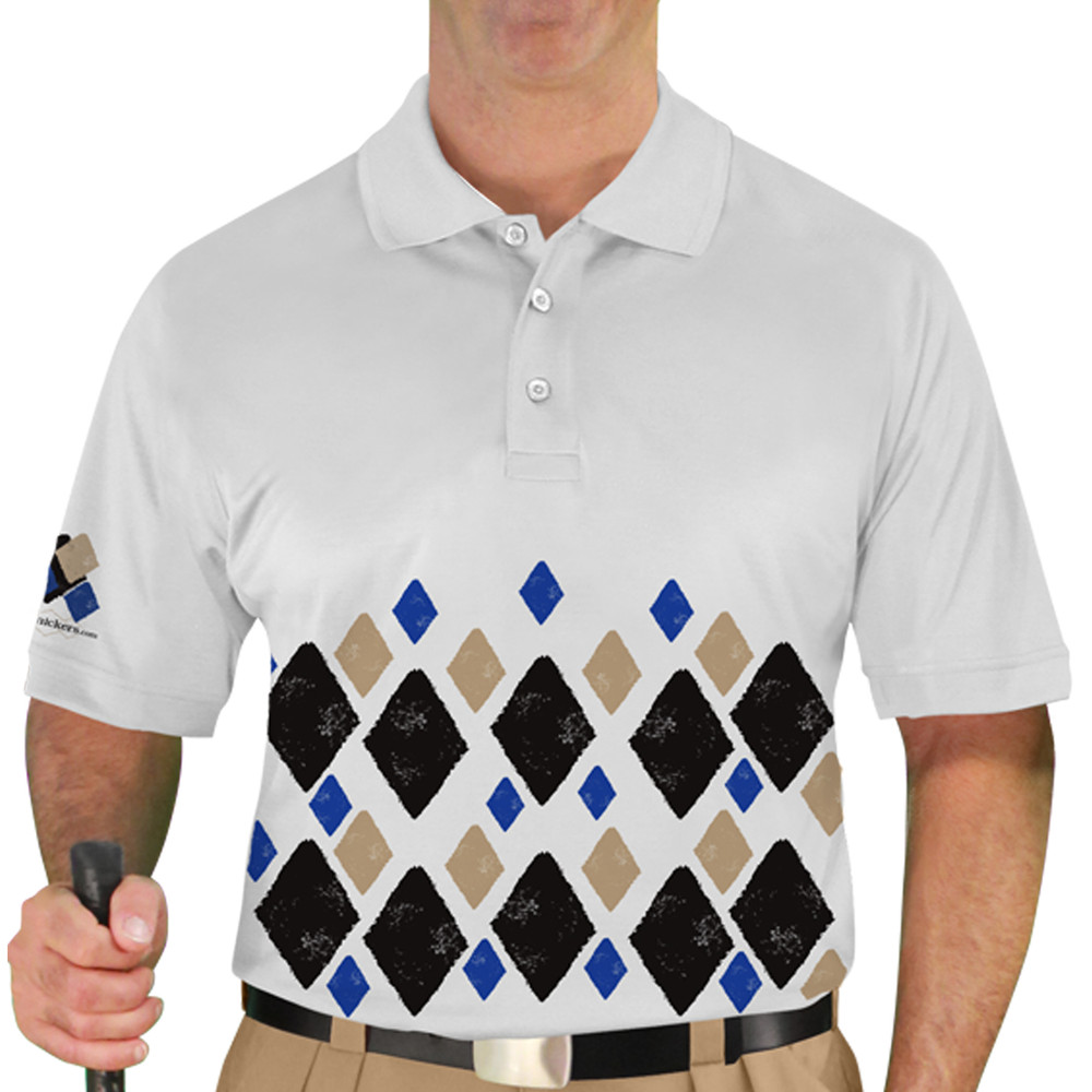 Mens Argyle Arcadia Golf Shirt - TTTT: Black/Royal/Khaki