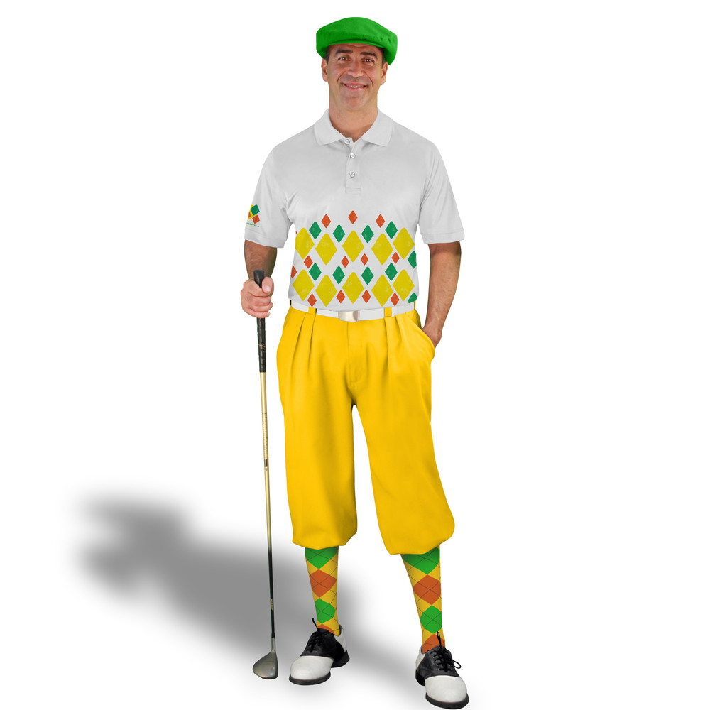 Golf Knickers Argyle Arcadia Outfit 5F - Yellow/Orange/Lime