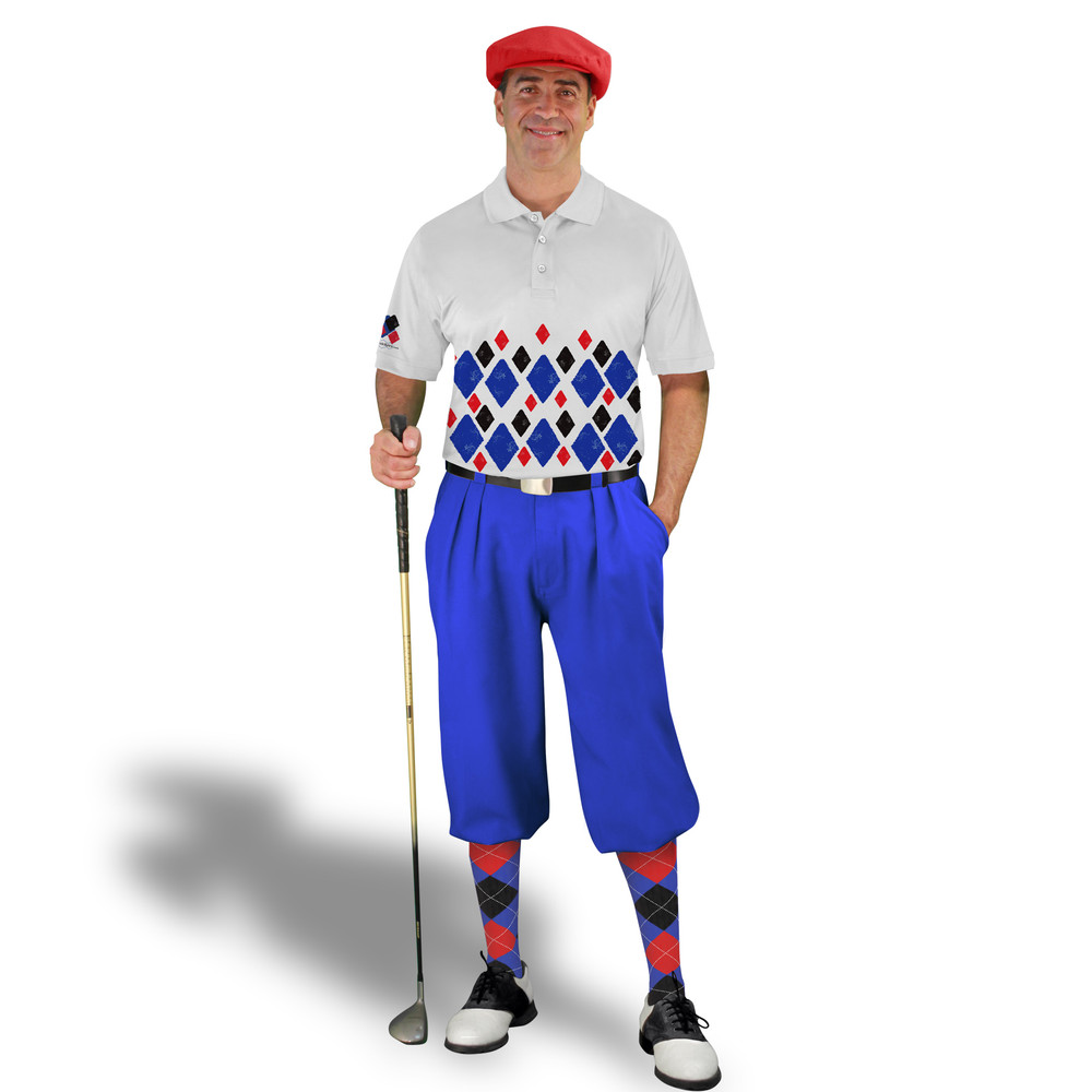 Golf Knickers Argyle Arcadia Outfit 5J - Royal/Red/Black