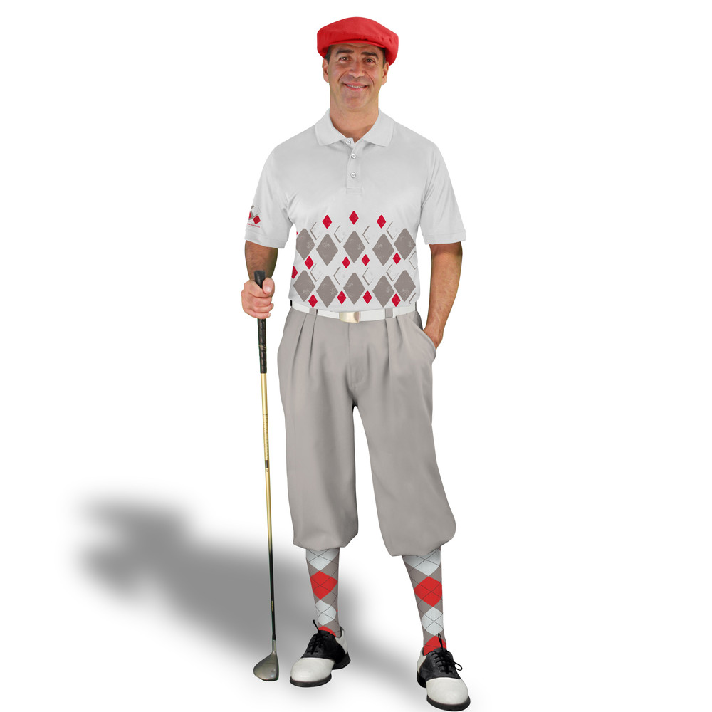 Golf Knickers Argyle Arcadia Outfit 5T - Taupe/Red/White