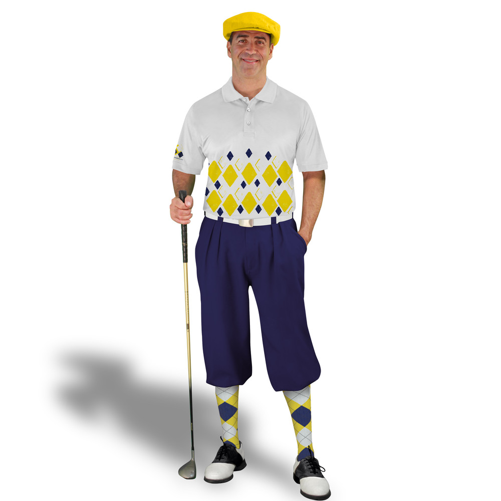 Golf Knickers Argyle Arcadia Outfit 5Z - Yellow/Navy/White