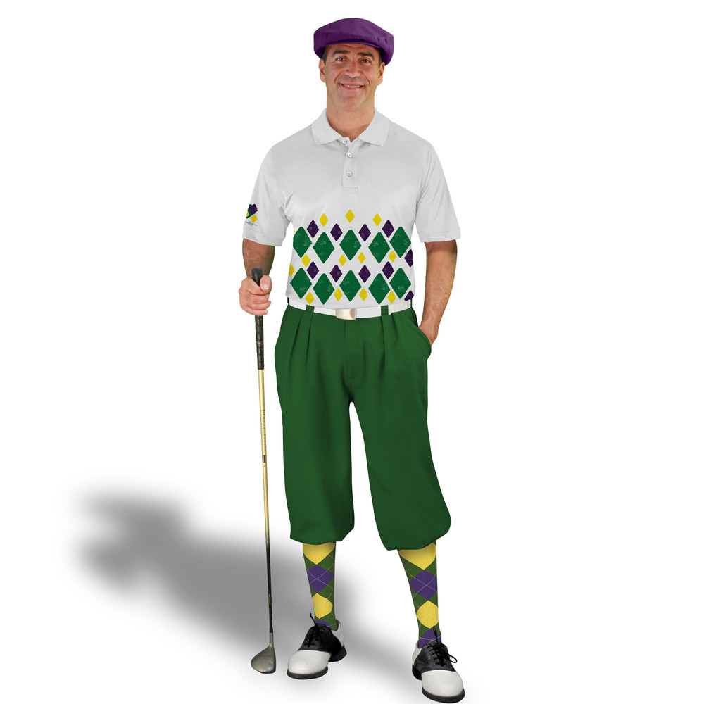 Golf Knickers Argyle Arcadia Outfit 6F - Dark Green/Yellow/Purple