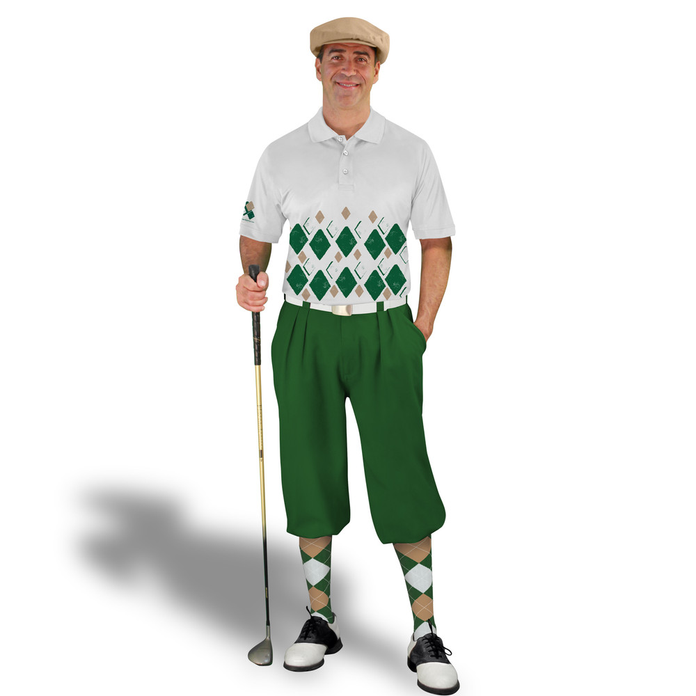 Golf Knickers Argyle Arcadia Outfit HHHH - Dark Green/Khaki/White