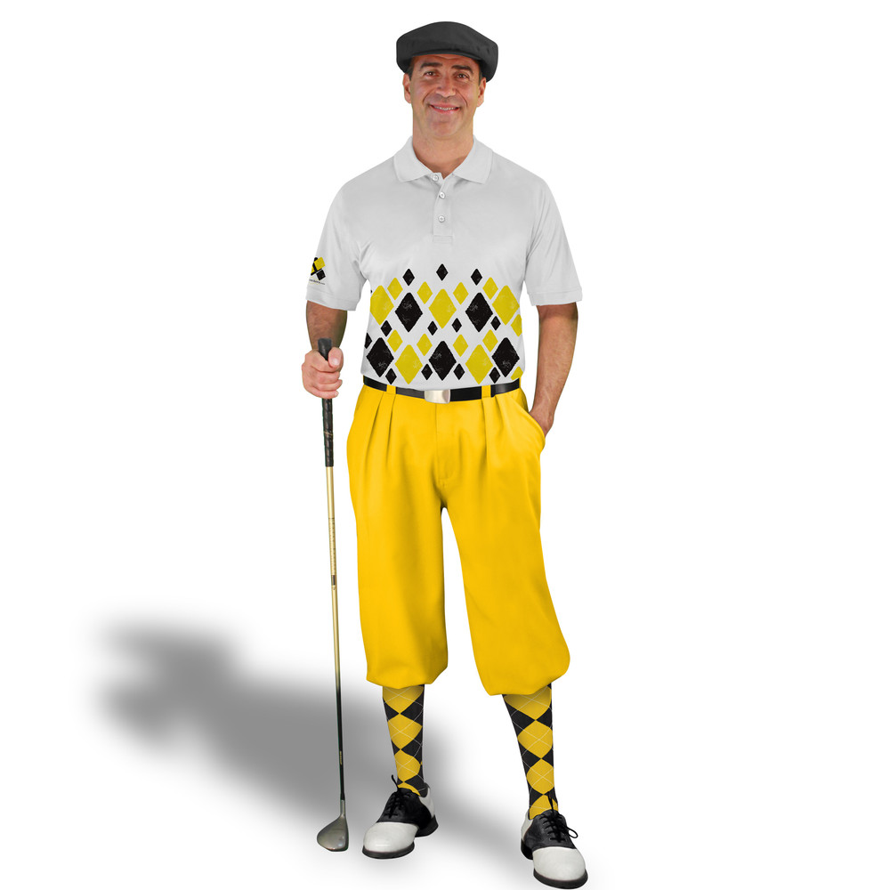 Golf Knickers Argyle Arcadia Outfit I - Black/Yellow