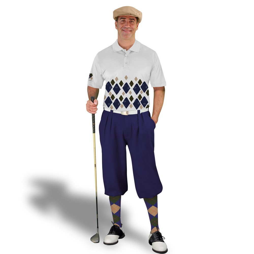 Golf Knickers Argyle Arcadia Outfit K - Navy/Khaki/Olive