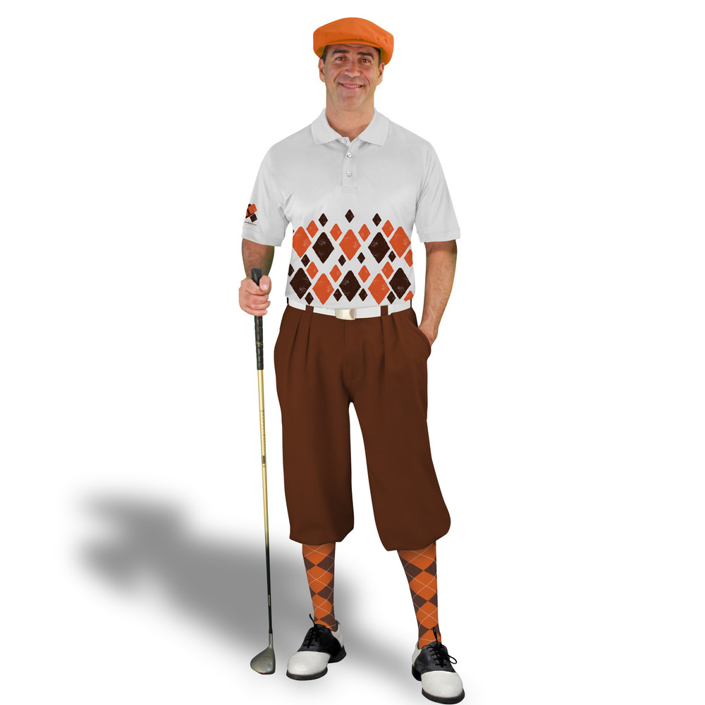 Golf Knickers Argyle Arcadia Outfit KK - Brown/Orange