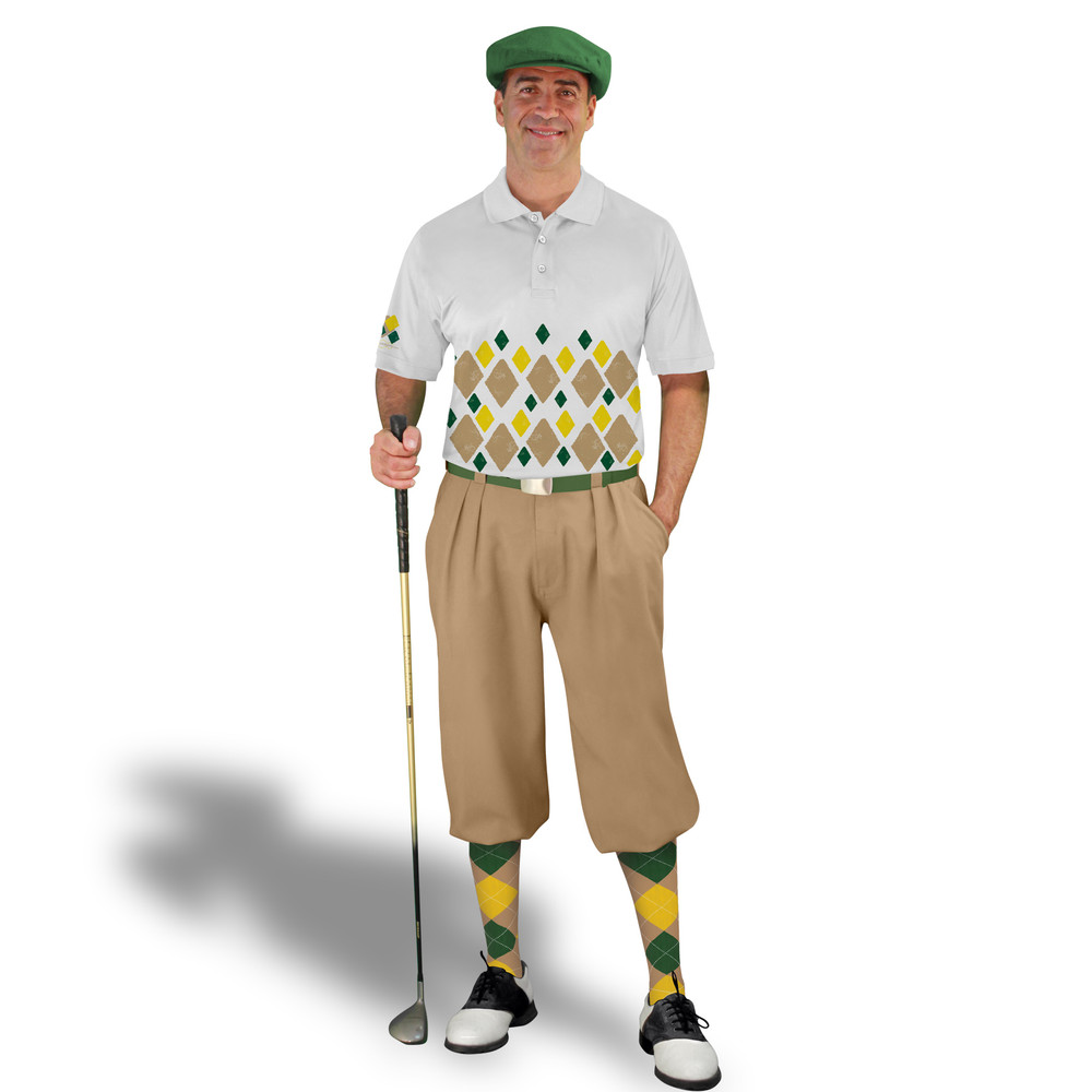 Golf Knickers Argyle Utopia Outfit KKK - Khaki/Dark Green/Yellow