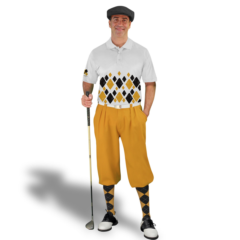 Golf Knickers Argyle Arcadia Outfit SS - Gold/Black