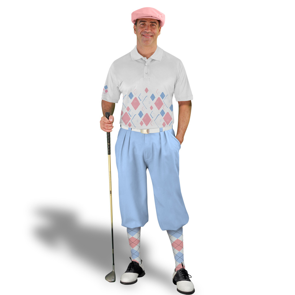 Golf Knickers Argyle Arcadia Outfit TT - White/Pink/Light Blue